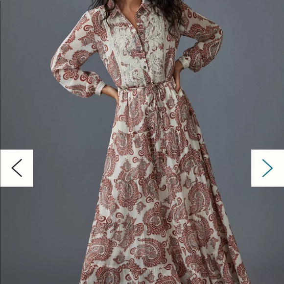 Anthropologie Dresses & Skirts - RARE!!Anthropologie Allaire Paisley Maxi Shirt Dress. NWOT